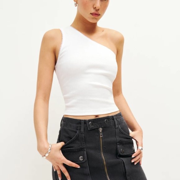 Reformation - NWT Marcus Denim Mini Skirt (Color: Ness, Size: 29) Retail: $168 - Picture 6 of 6